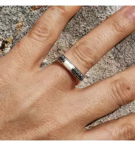 bague nacre blanche argent