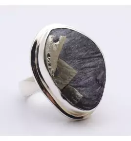 bague pyrite ardoise