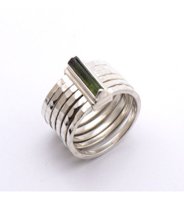 bague argent avec tourmaline