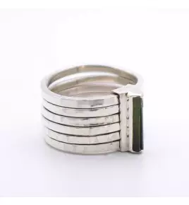 bague argent tourmaline batonnet