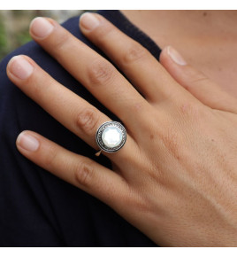 bague nacre et marcassite