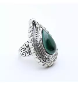 bague malachite argent
