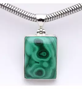 pendentif malachite argent