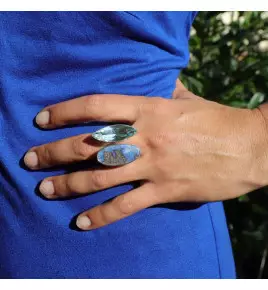 bague toi et moi moderne pierres naturelles