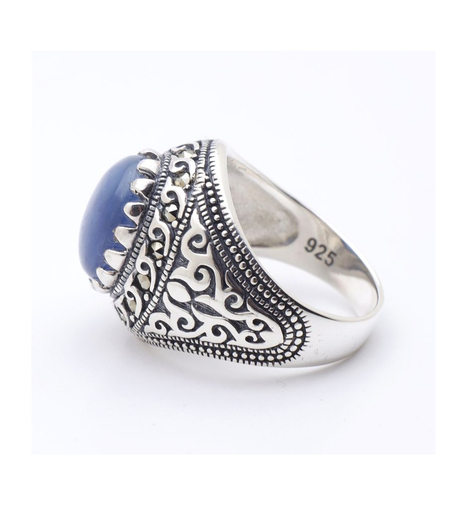bague pierre bleue