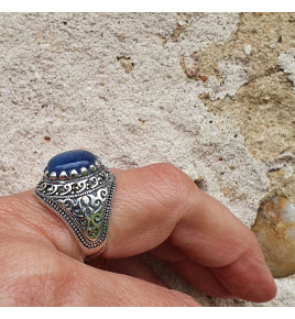 bague cyanite bleue argent