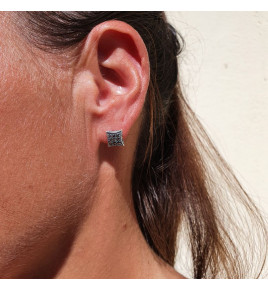 boucles d'oreilles puces marcassite