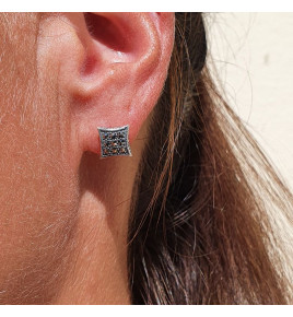 boucles d'oreilles puces argent