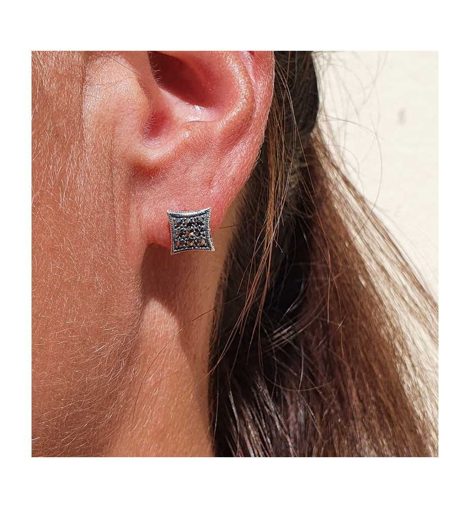 boucles d'oreilles puces argent