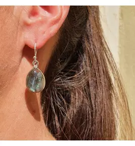 boucles pendantes labradorite