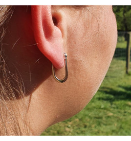 creoles rectangulaires argent