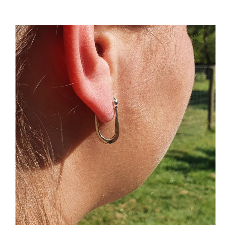 creoles rectangulaires argent