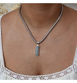 pendentif aigue marine argent