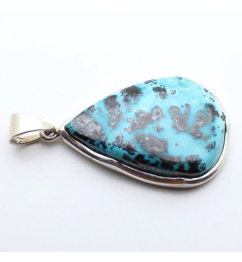 pendentif azurite argent hématite