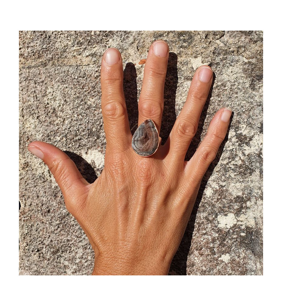 bague pierre précieuse calcédoine