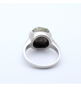 bague pyrite argent