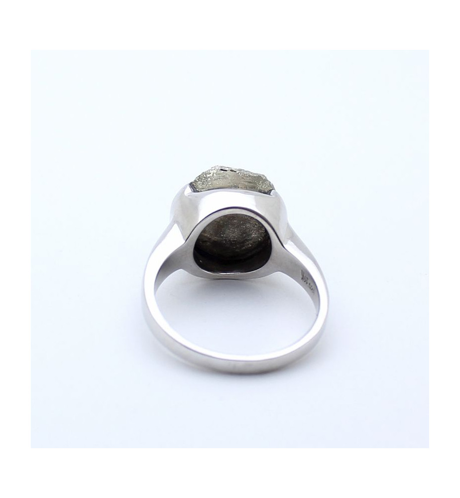 bague pyrite argent