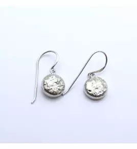 boucles d'oreilles argent pyrite