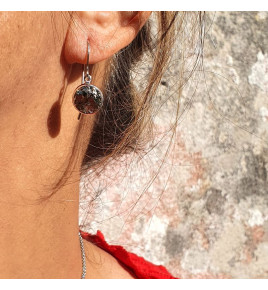 boucles d'oreilles argent pyrite
