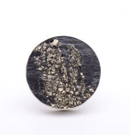 bague pyrite ardoise