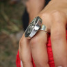 bague argent pyrite ardoise femme
