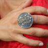 bague argent pyrite ardoise