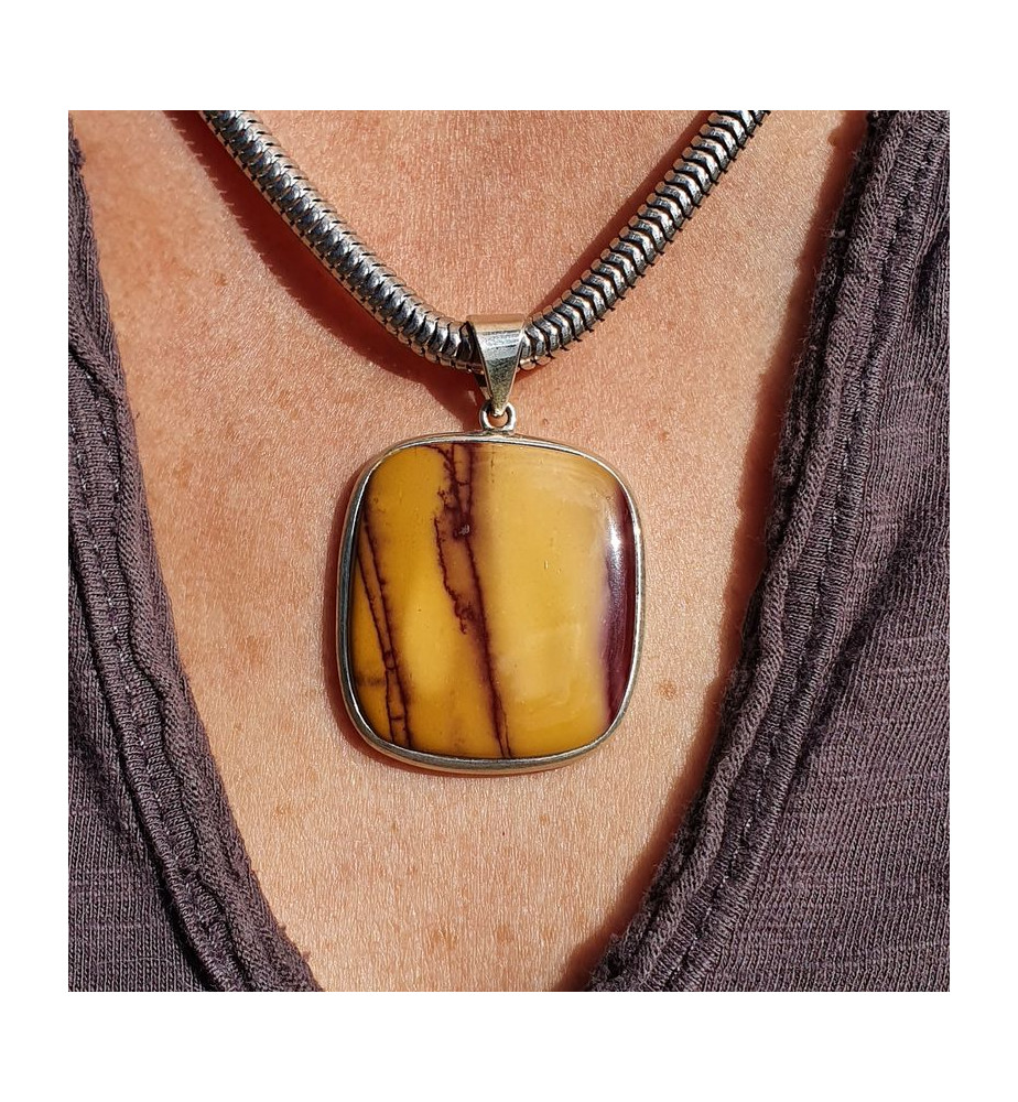jaspe mokaite pendentif