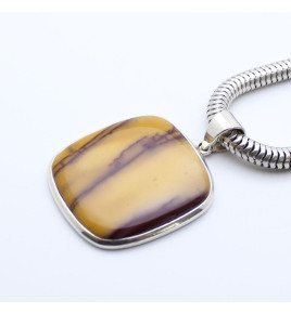 pendentif argent pierre jaune argent