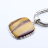 pendentif argent pierre jaune argent