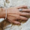 bracelet perles argent réglable