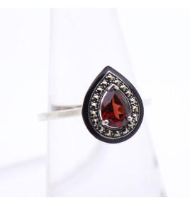 bague grenat et marcassite