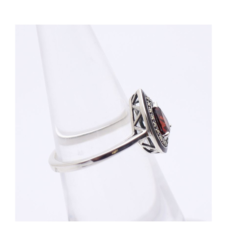 bague grenat argent