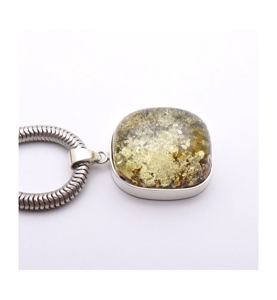 pendentif pierre jaune