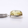 pendentif argent pierre jaune