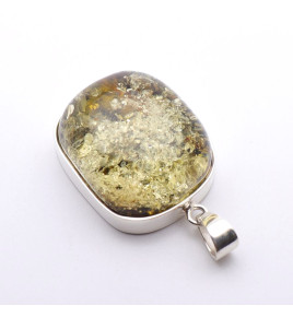 pendentif ambre jaune