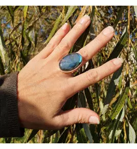 bague labradorite vertus