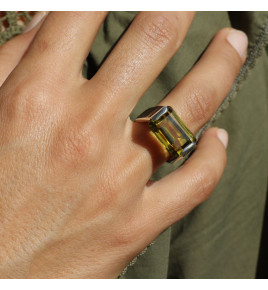 bague obsidienne argent