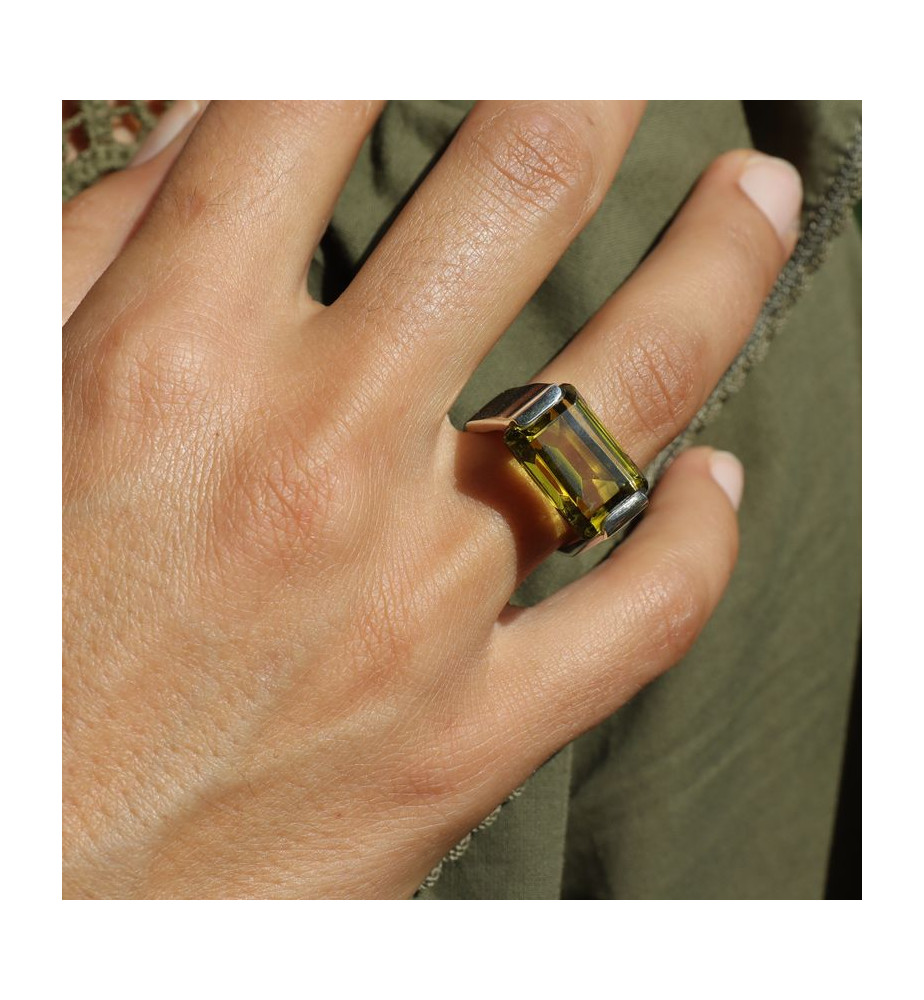 bague obsidienne argent