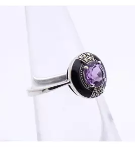 bague amethyste marcassite