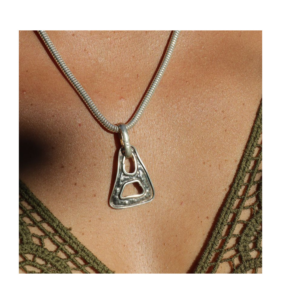 pendentif argent triangle