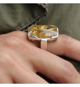 quartz rutile étoilé bague