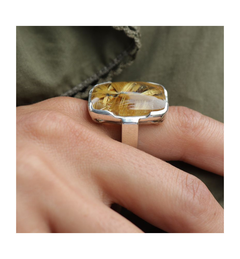quartz rutile étoilé bague
