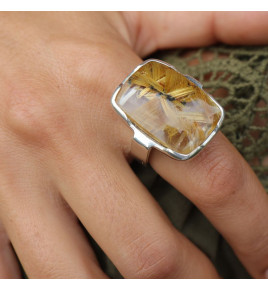quartz rutile étoilé bague femme