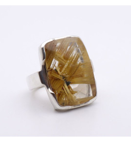 bague argent quartz rutile homme