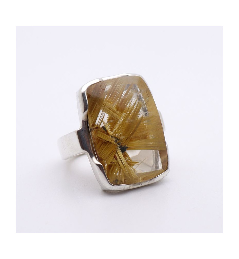 bague argent quartz rutile homme