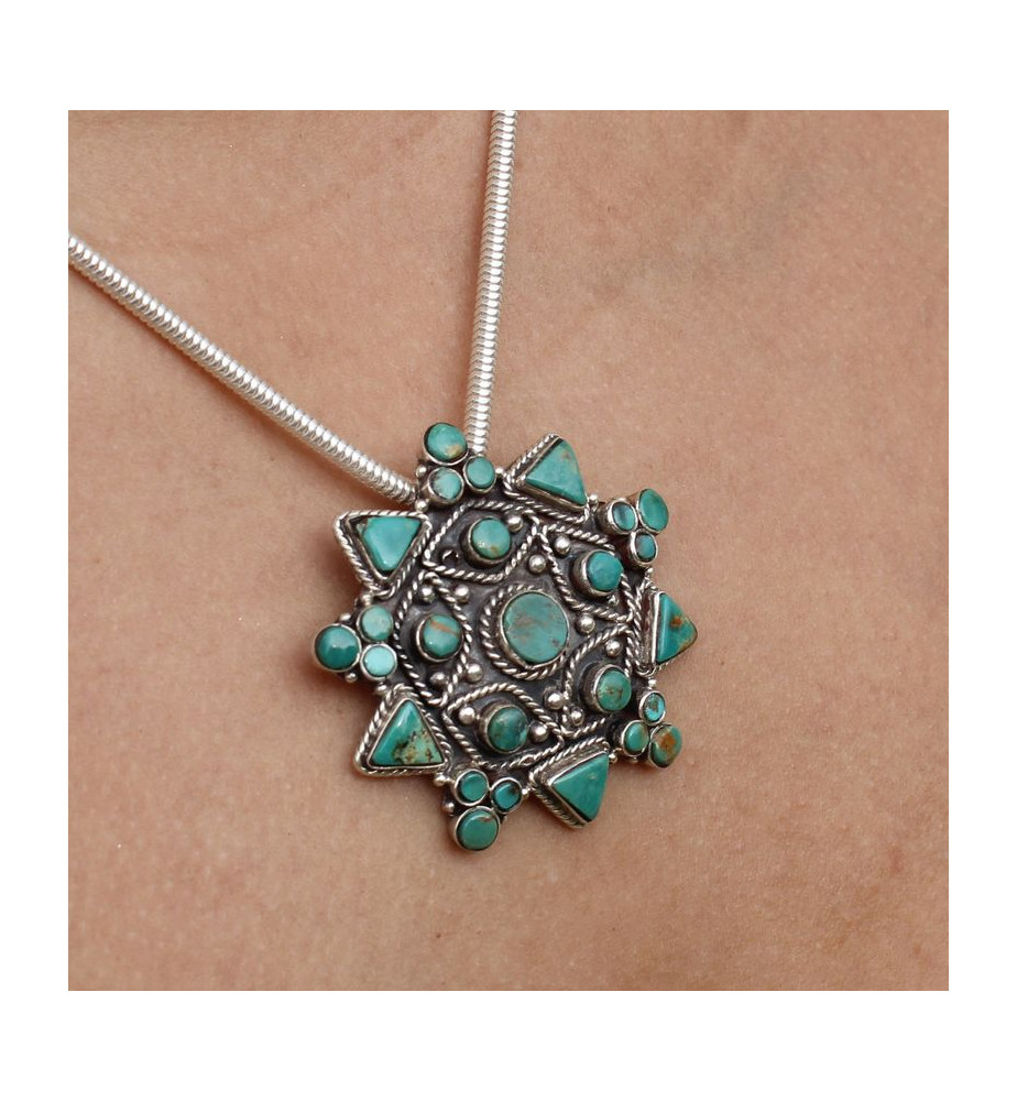 pendentif turquoise femme