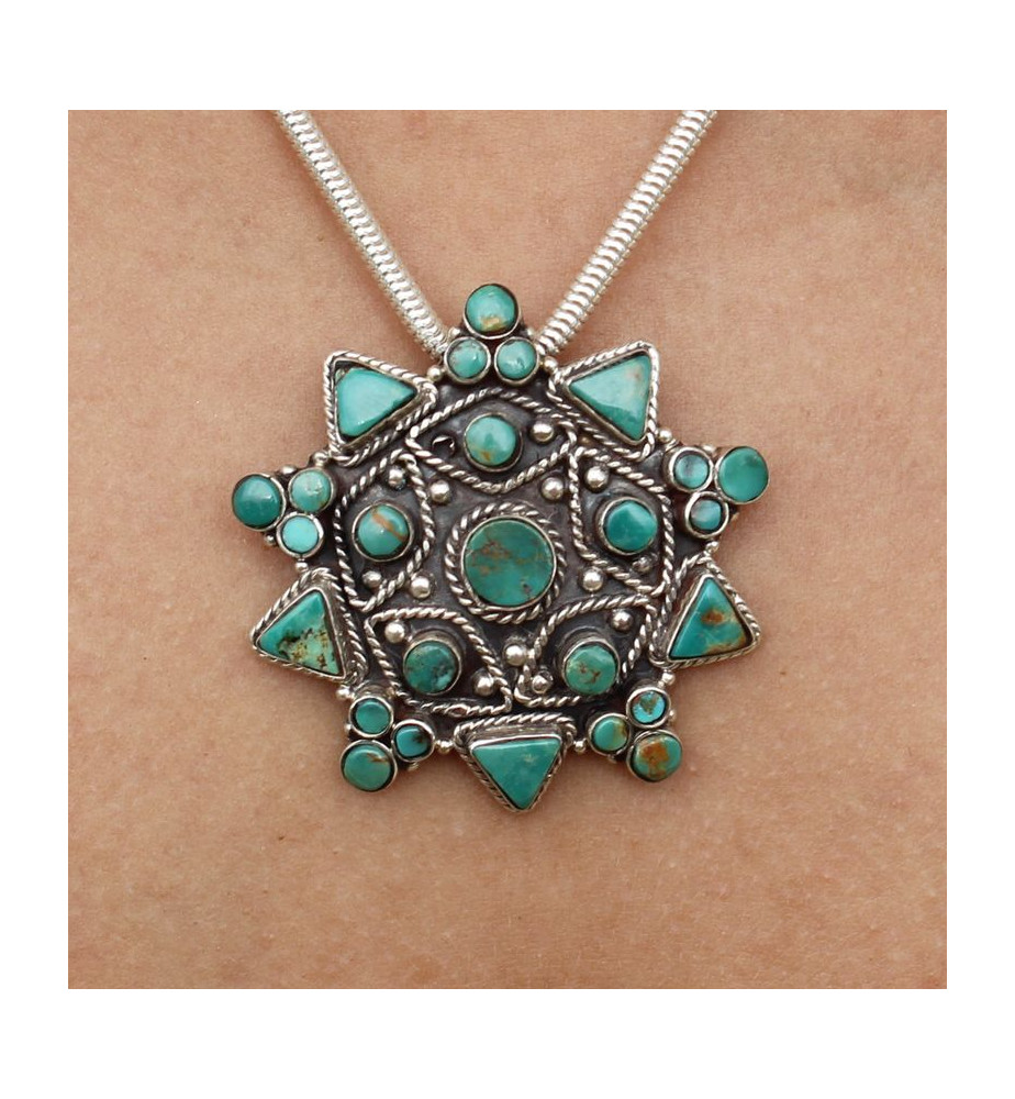 pendentif turquoise véritable