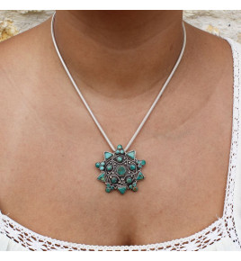 pendentif turquoise argent