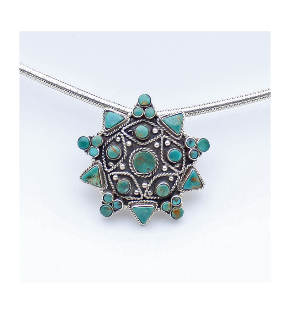 pendentif turquoise homme
