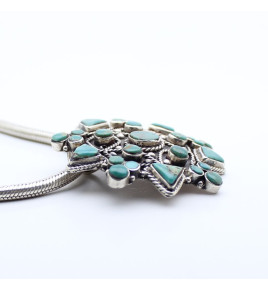 pendentif turquoise rosace
